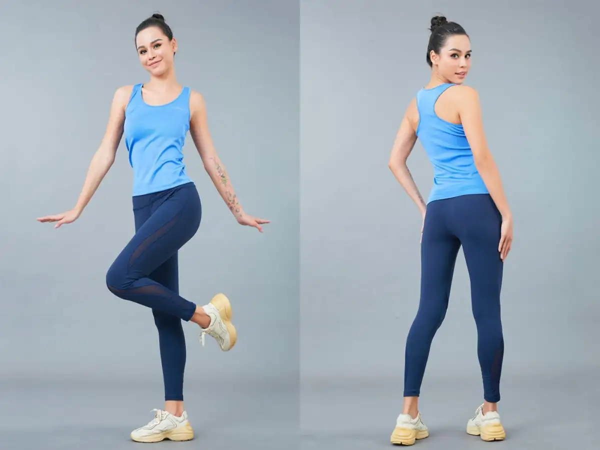 Set áo croptop ôm phối cùng quần legging năng động và khỏe khoắn