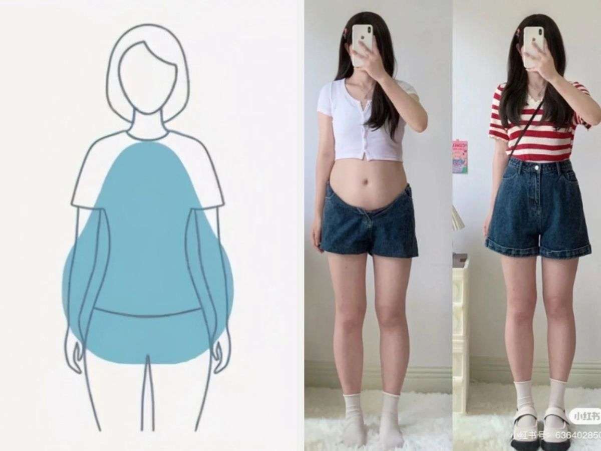 Lựa chọn quần short ống rộng hoặc có chi tiết đáp ren giúp tạo sự cân đối và che khuyết điểm của dáng người quả lê 