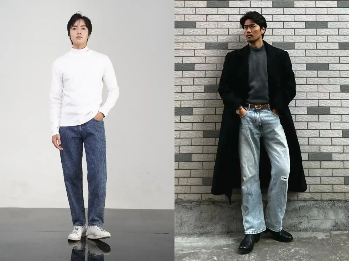 Phong cách lịch thiệp pha chút lãng tử với áo len cao cổ phối baggy