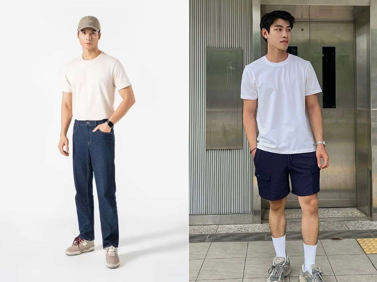 Áo thun là một trang phục linh hoạt và dễ dàng kết hợp với nhiều loại quần khác nha