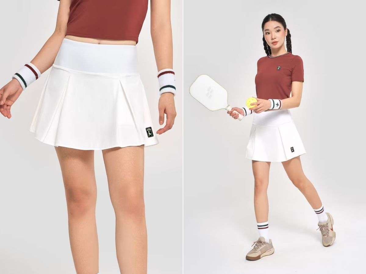 Váy Pickleball Baseline có thiết kế tinh giản tập trung vào hiệu suất