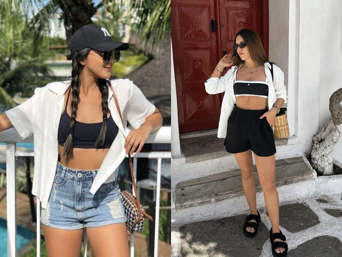 Mix áo bra và quần short