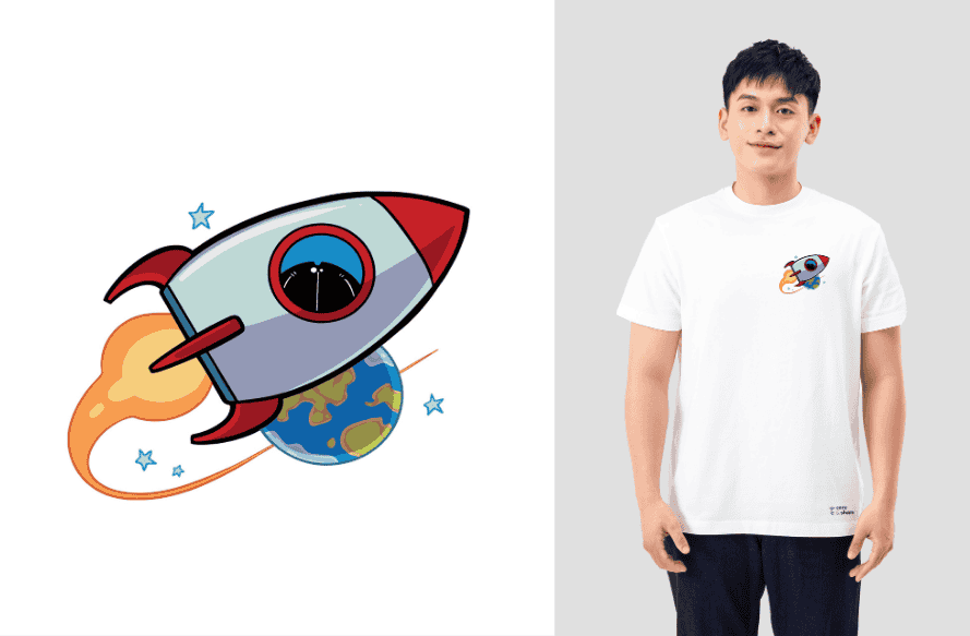 Áo in C&S Em ước mơ - Trạm phóng x Mốc đen