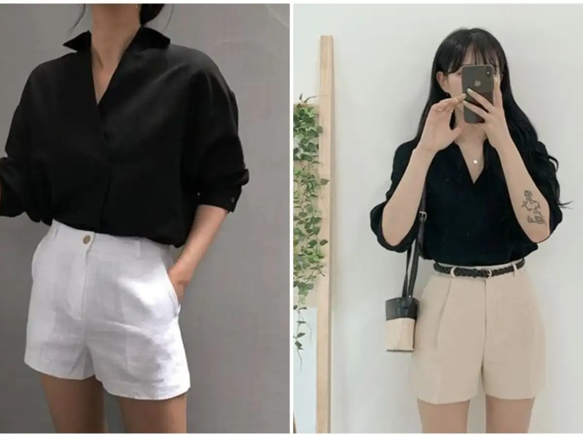 Áo sơ mi voan và quần short lửng set đồ lý tưởng cho buổi hẹn hò hay chuyến dã ngoại lãng mạn
