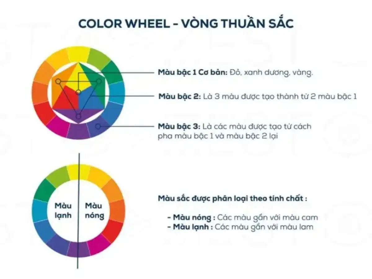 Bánh xe màu sắc giúp kết hợp các tông màu một cách linh hoạt và độc đáo