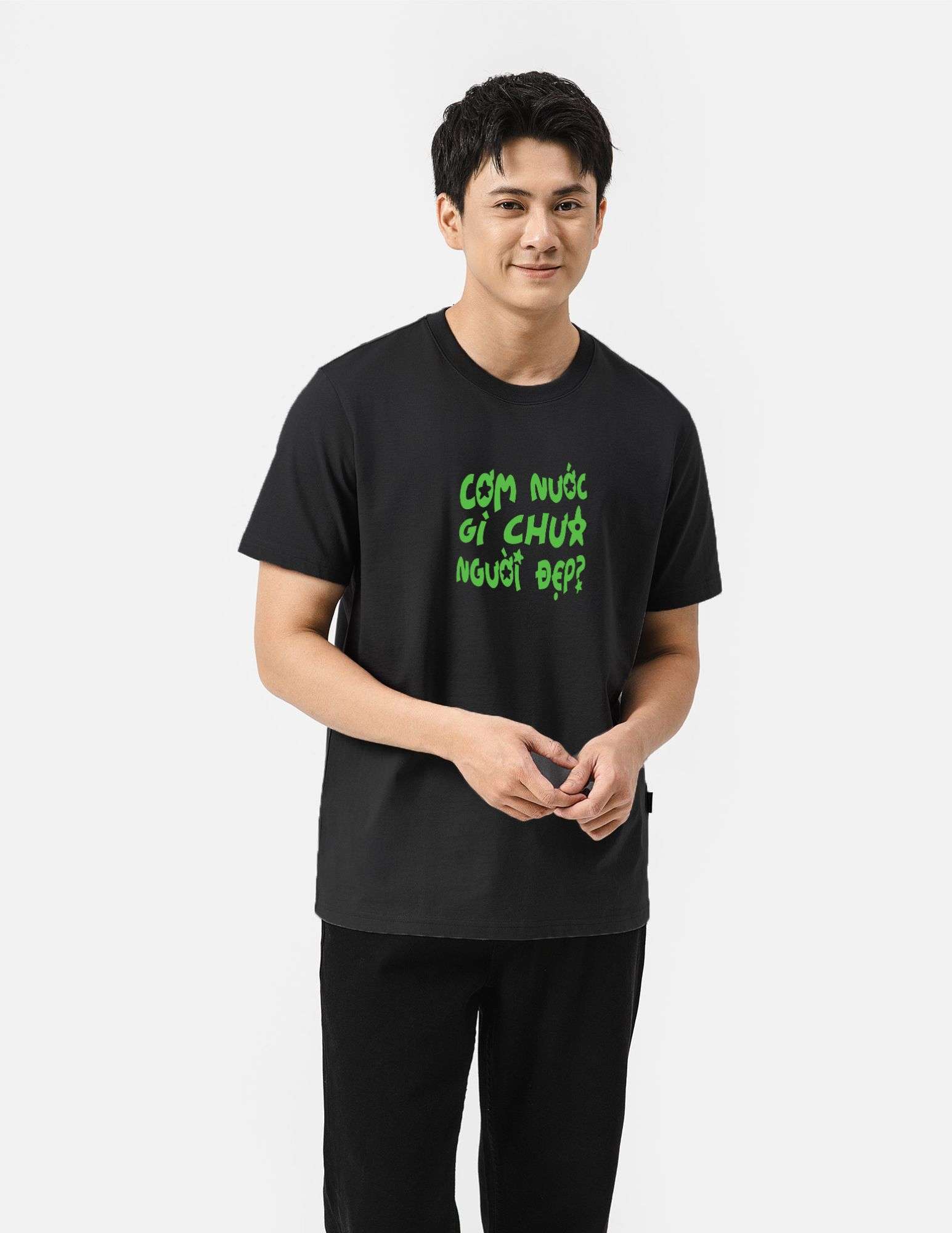 Áo thun Cotton 220gsm Regular Cơm nước gì chưa người đẹp