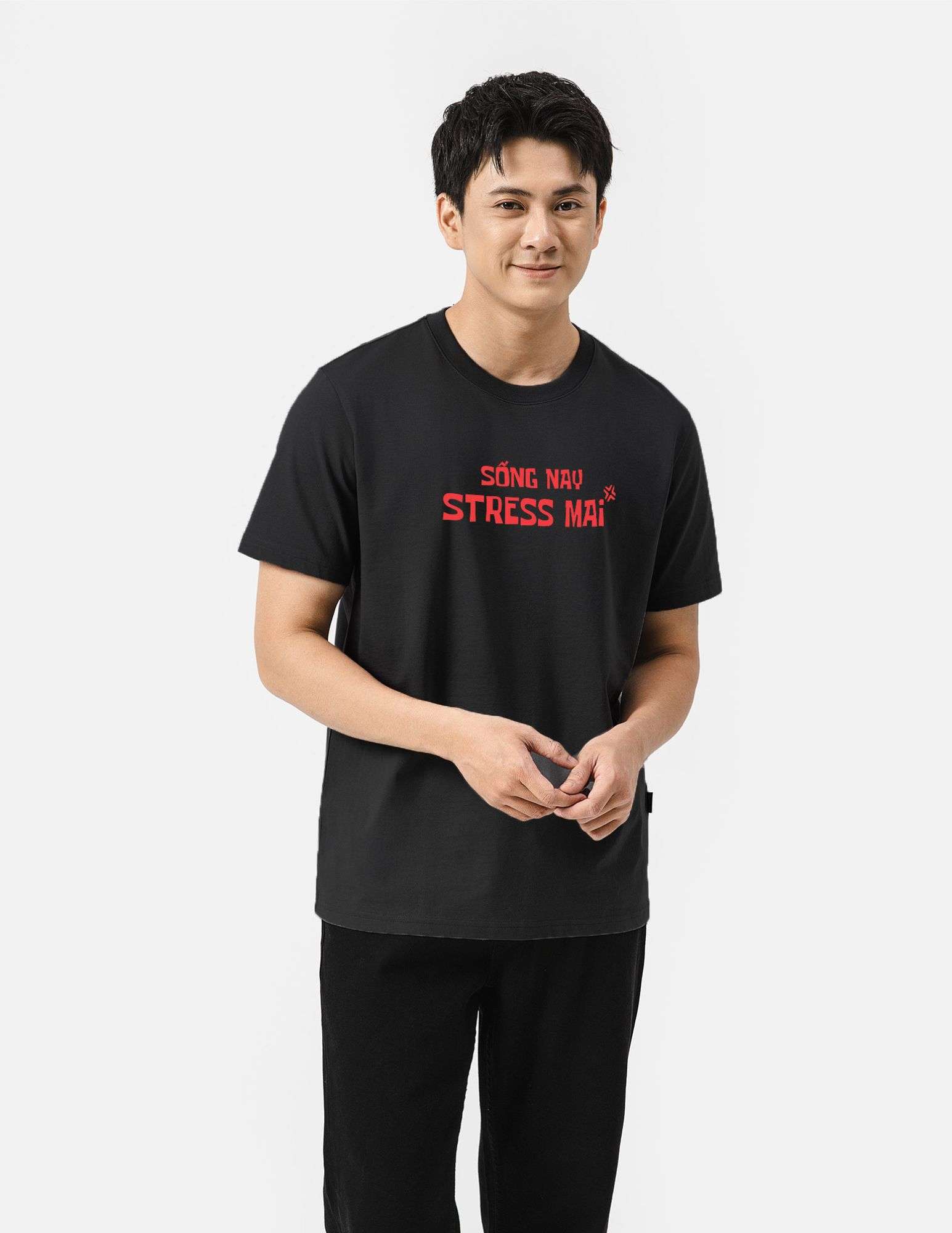 Áo thun Cotton 220gsm Regular Sống nay stress mai