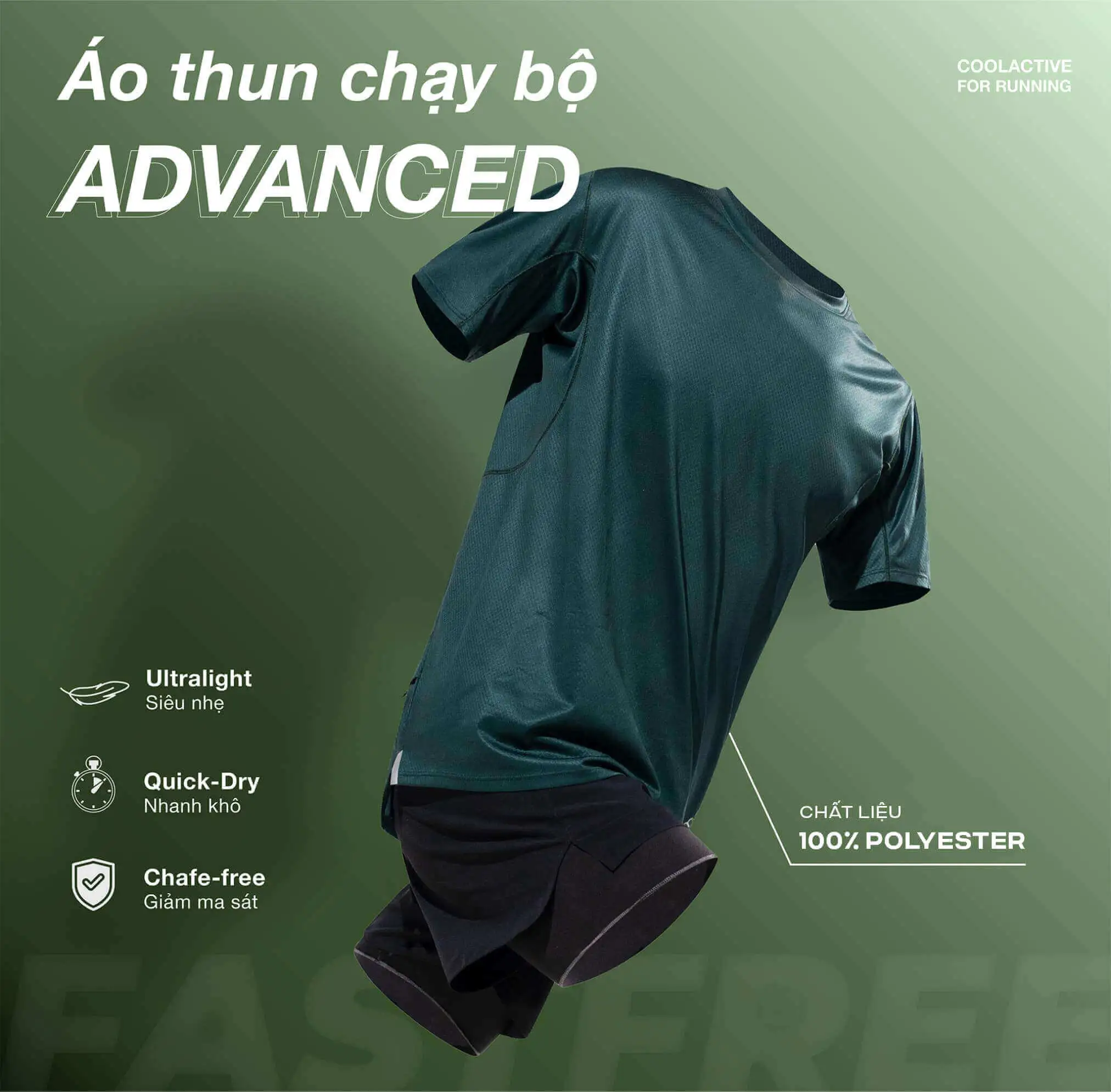 Áo Thun Nam chạy bộ Advanced Siêu Nhẹ, Bứt Phá Mọi Giới Hạn