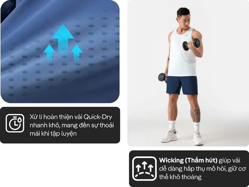 Hướng dẫn giặt quần short thể thao: Giữ bền màu, thoáng khí