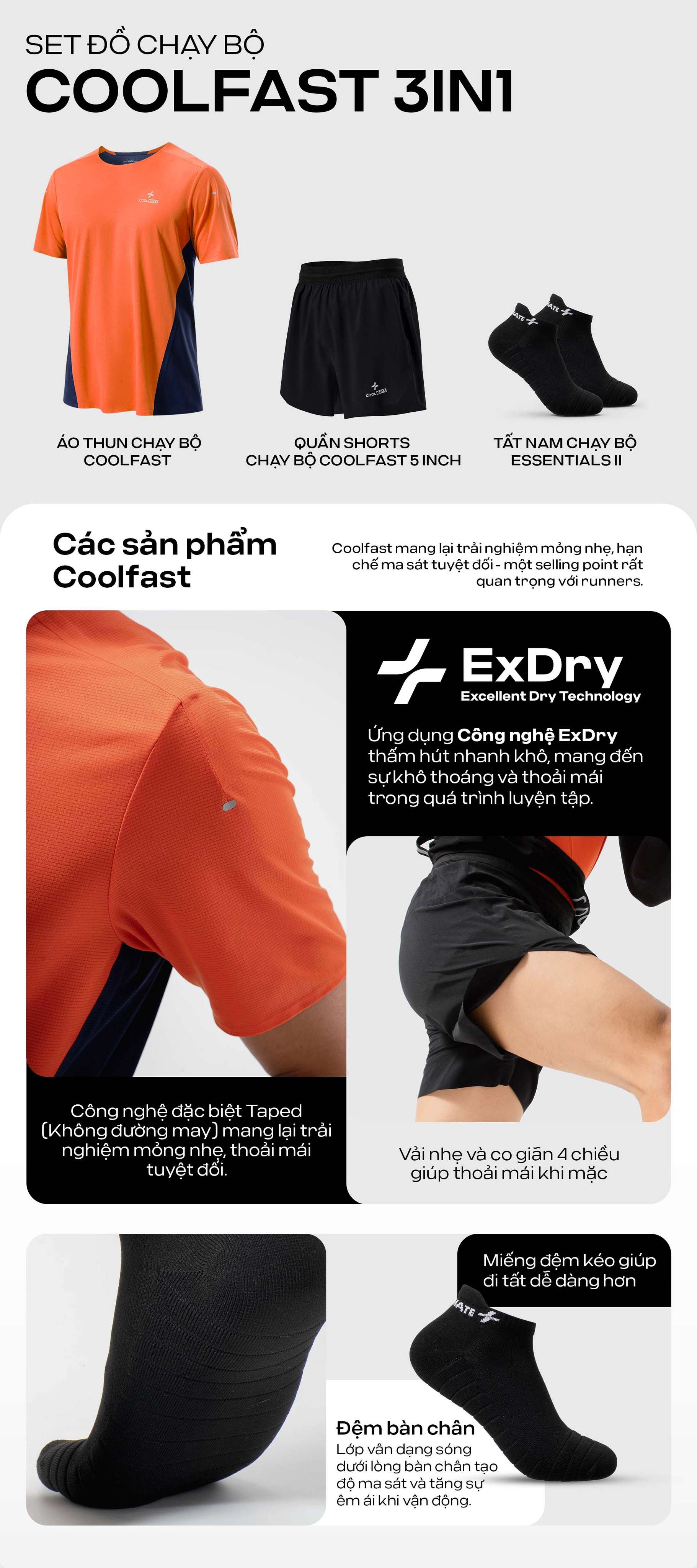 Set Đồ Chạy Bộ CoolFast 3in1 là sự lựa chọn hoàn hảo dành cho các runners