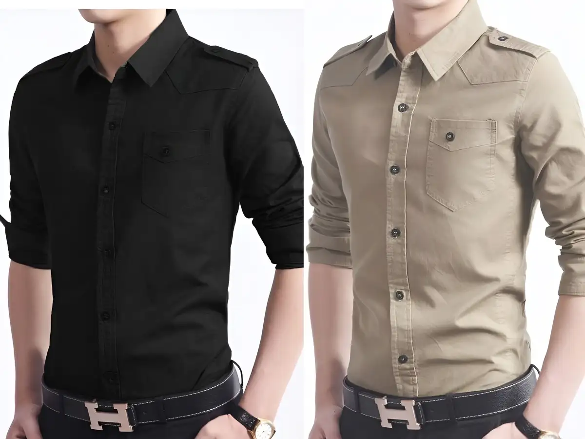 Mẫu áo có thêm chi tiết cầu vai sẽ đẩy mạnh nét lính hơn một bậc