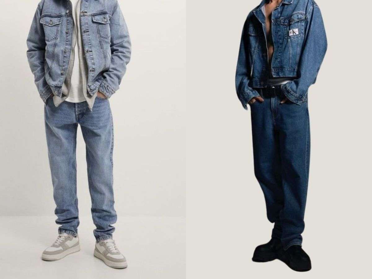 Áo khoác denim+ quần jeans nam lưng thun