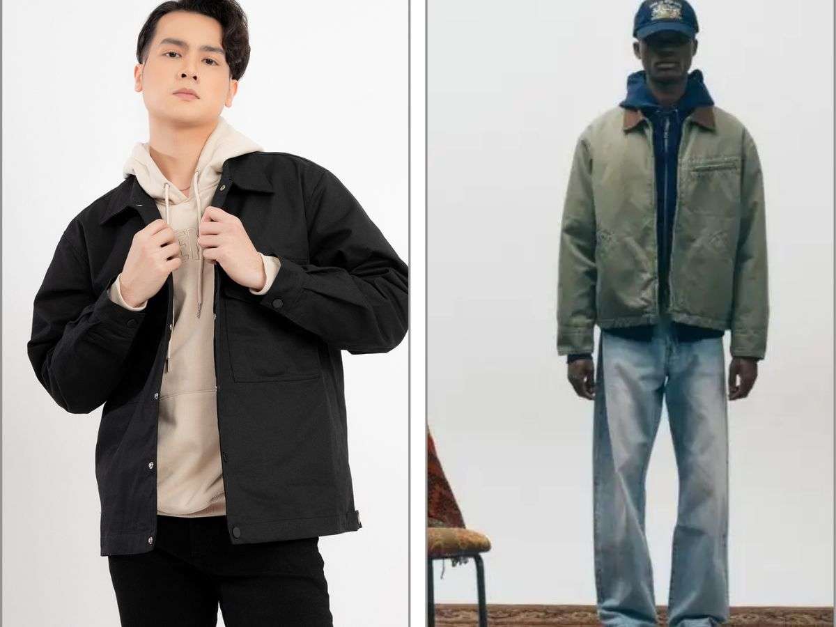 Mix áo khoác kaki nam cùng hoodie và quần jeans năng động