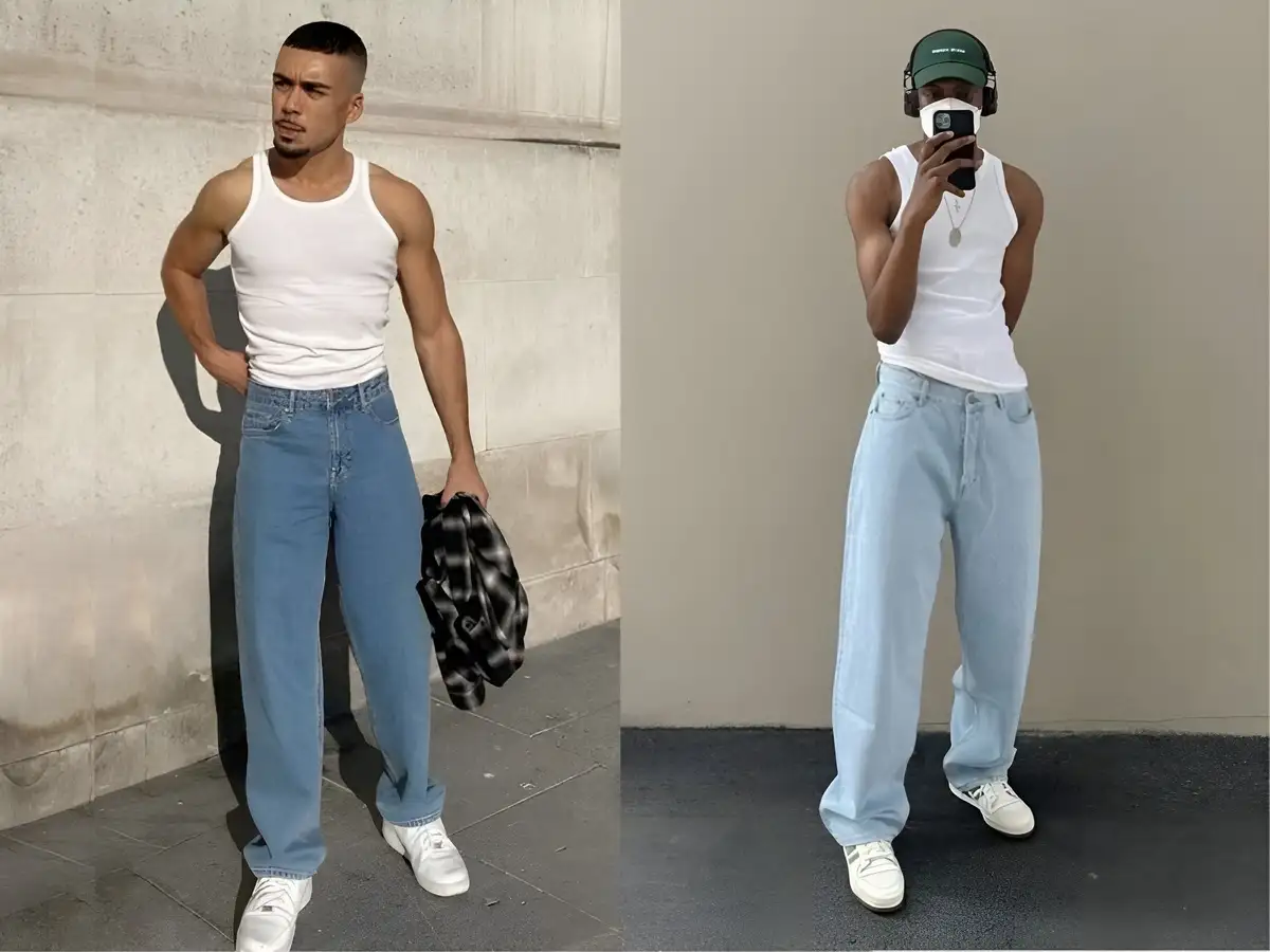 Phối áo tanktop cùng quần jeans