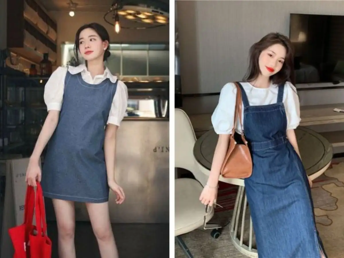 Váy yếm là item đáng yêu và dễ phối cho các bạn nữ