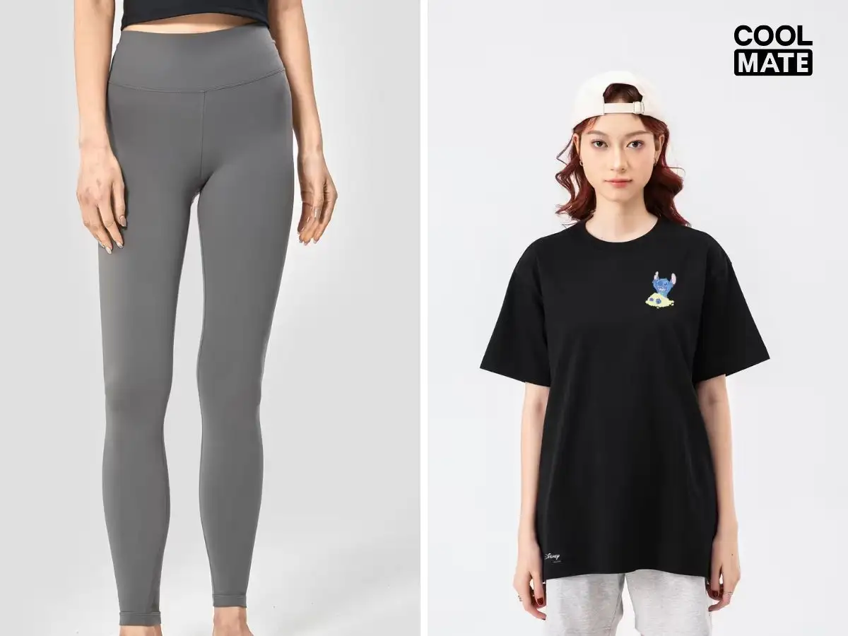Quần Legging + Áo Thun Basic