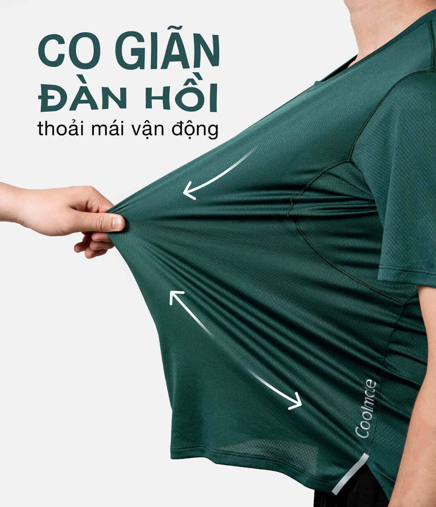 Chất liệu co giãn, đàn hồi của áo thun chạy bộ Advanced