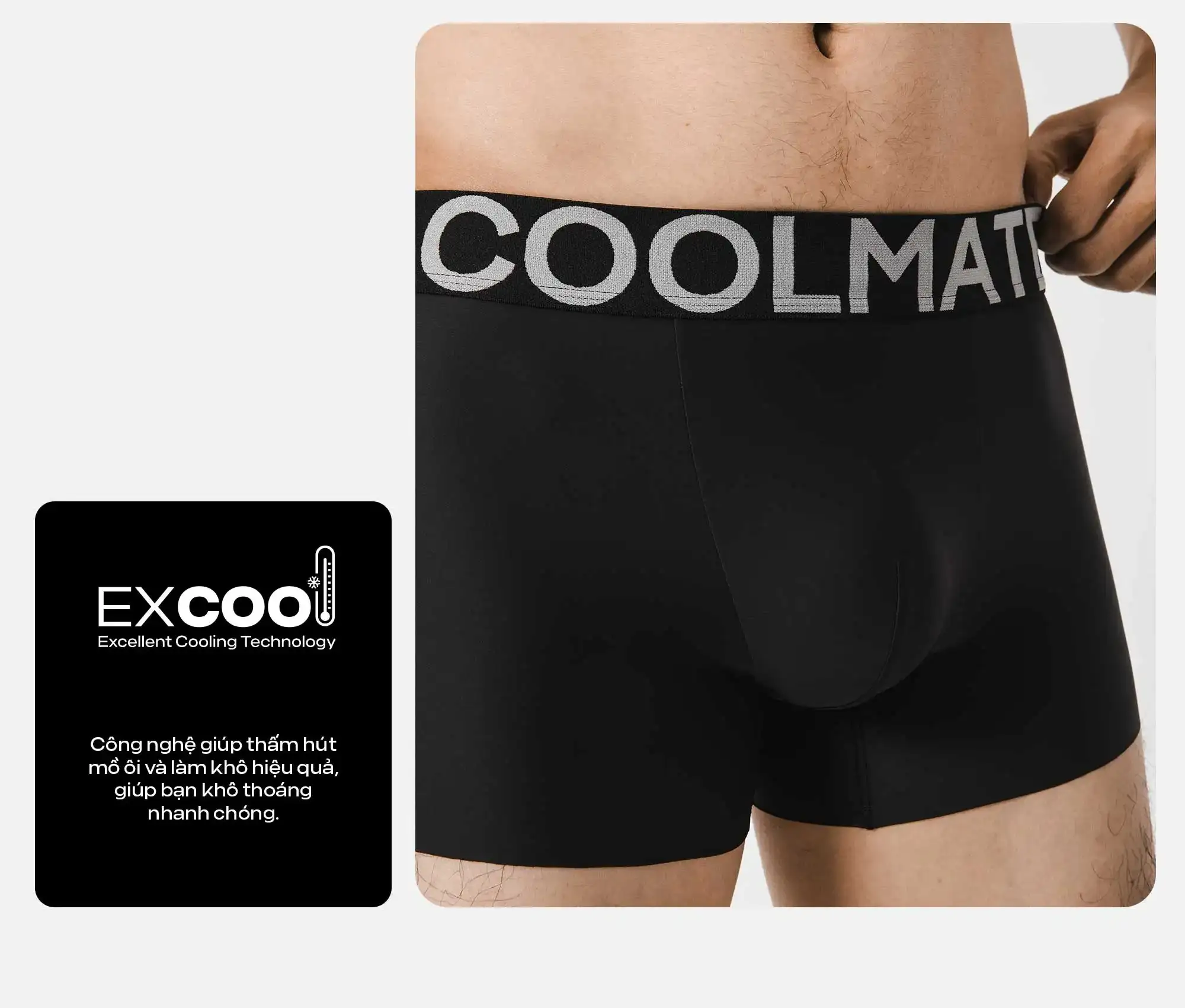 Chất liệu Excool giúp chàng linh hoạt trong nhiều hoạt động