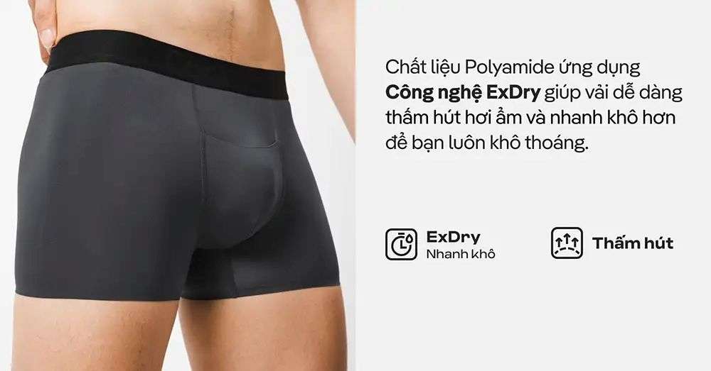 Công nghệ ExDry hiện đại giúp chàng thoải mái cả ngày