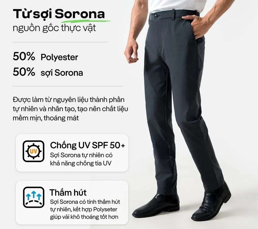 Quần kaki nam lưng thun ẩn, túi sâu, đỉa thắt lưng chắc chắn