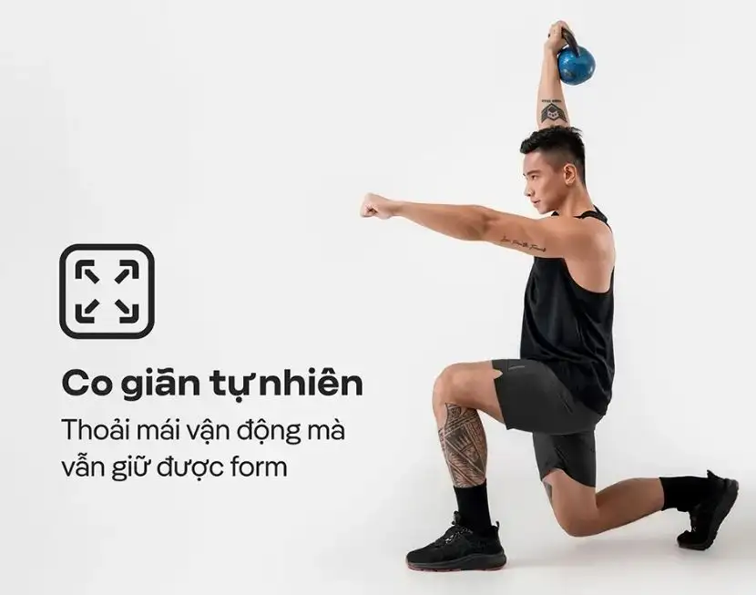 Quần short thể thao đa năng, linh hoạt cho gym, cardio, thể thao