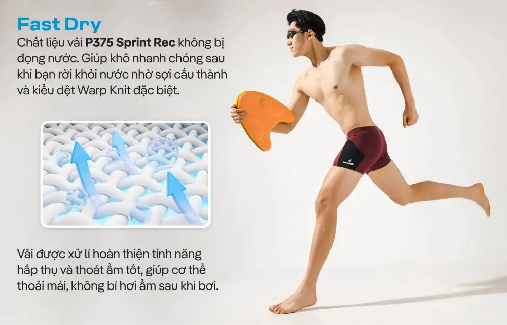 Công nghệ Fast Dry giúp vải không bị đọng nước gây khó chịu