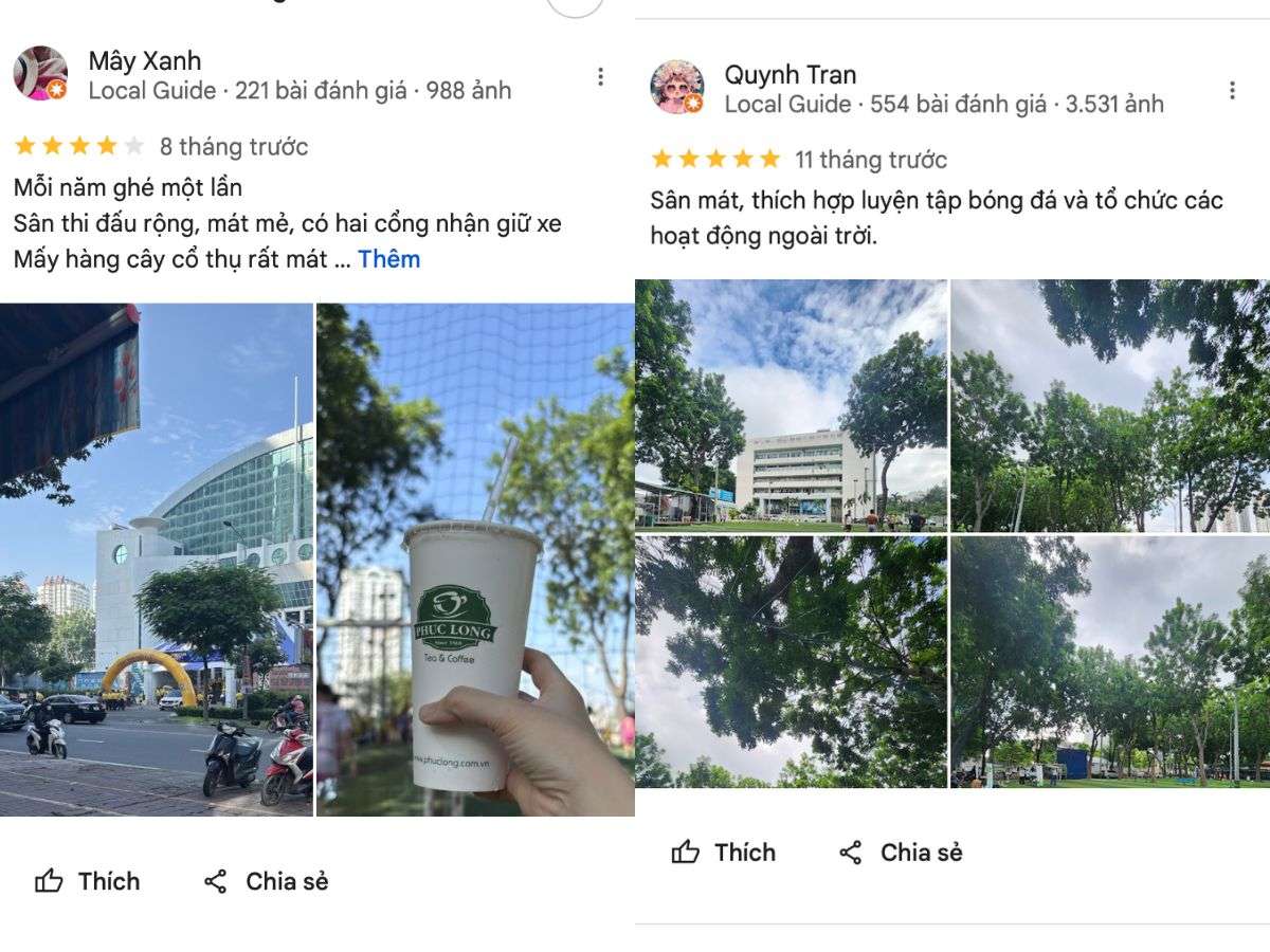Đánh giá thực tế từ khách hàng về sân bóng Phú Thọ