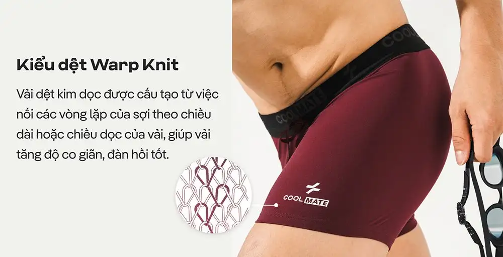 Kiểu dệt Warp Knit giúp vải co giãn và đàn hồi tốt