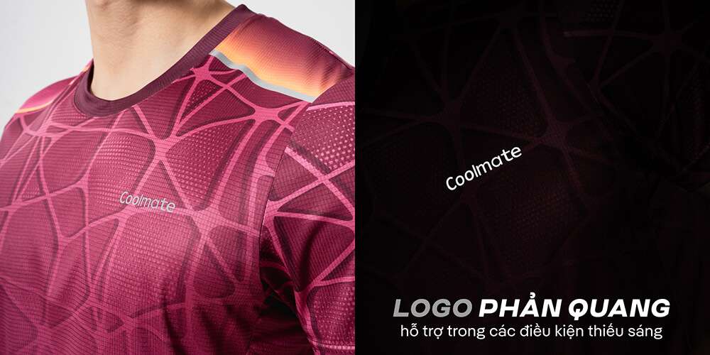 Logo Coolmate phản quang ở ngực áo