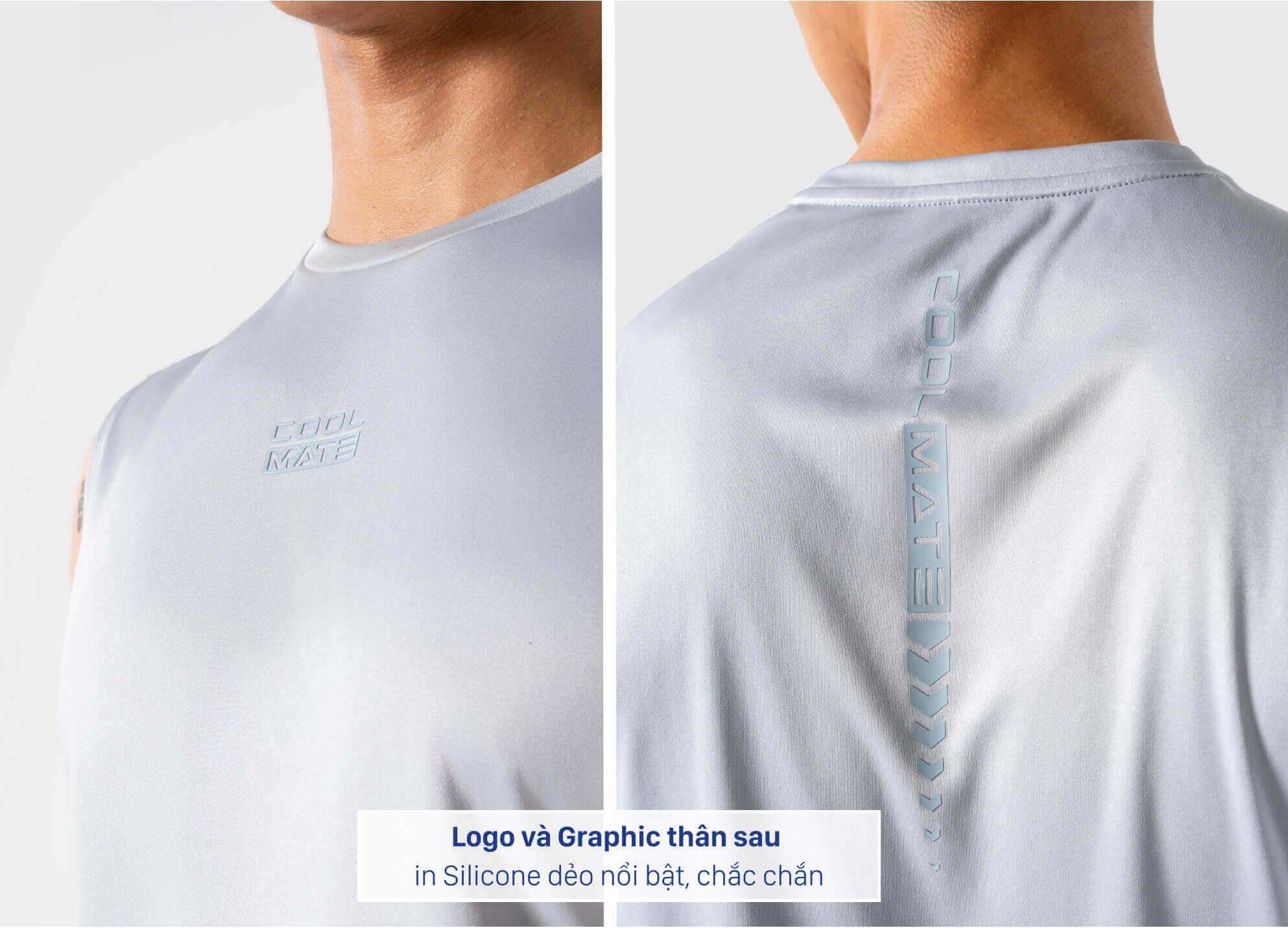 Logo và graphic thân sau được in silicone dẻo nổi bật, chắc chắn