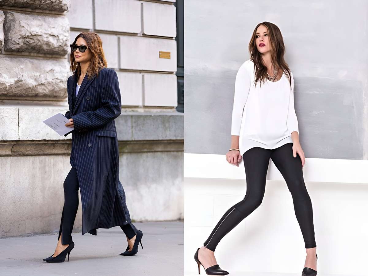 Đi giày cao gót với quần legging có bị lố không?