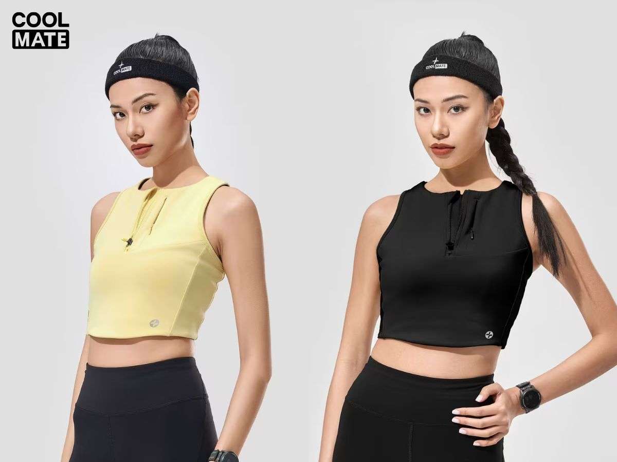 Áo croptop chạy bộ nữ