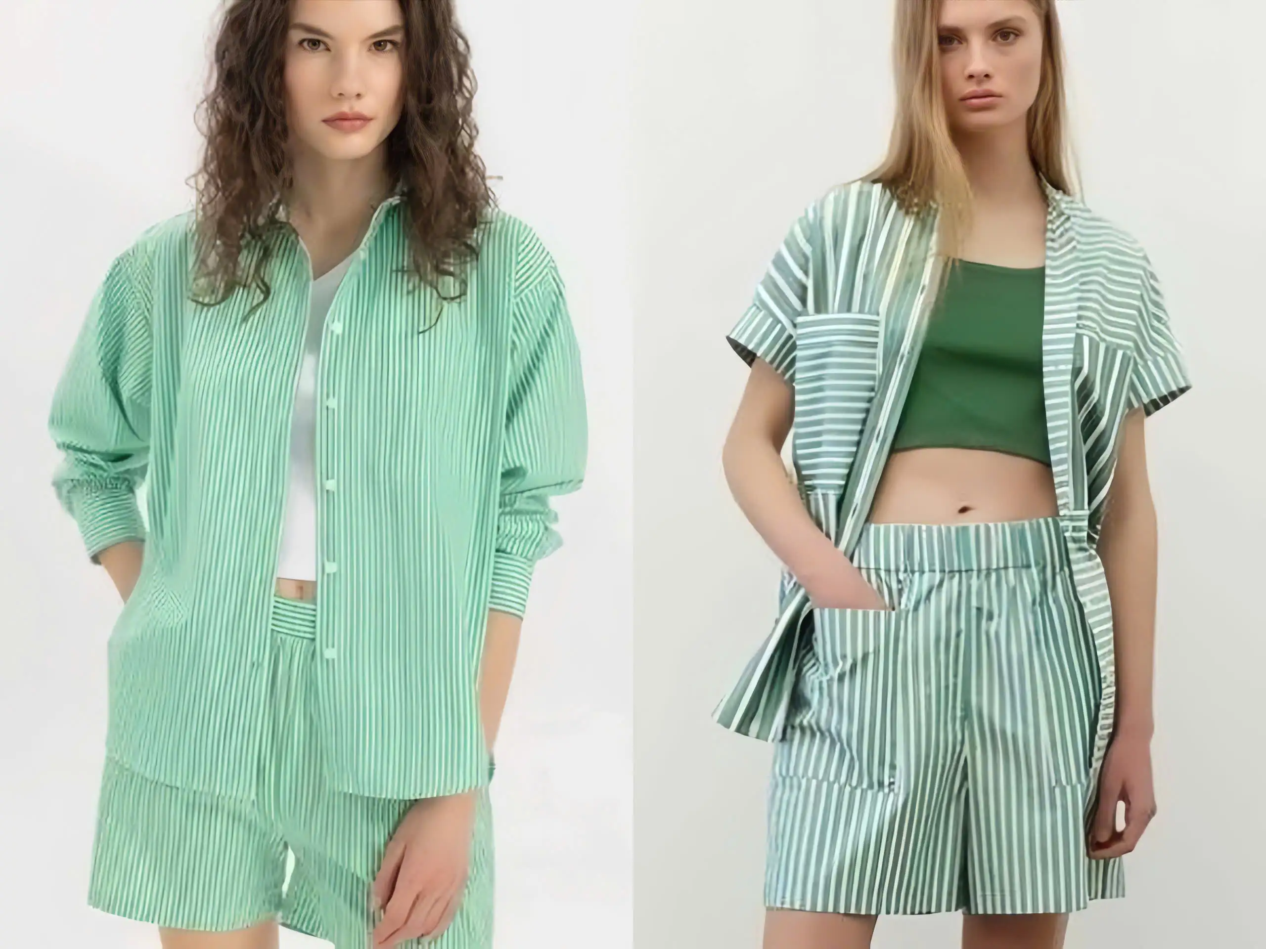 phối đồ đi chơi mùa hè Áo sơ mi họa tiết và quần short vải