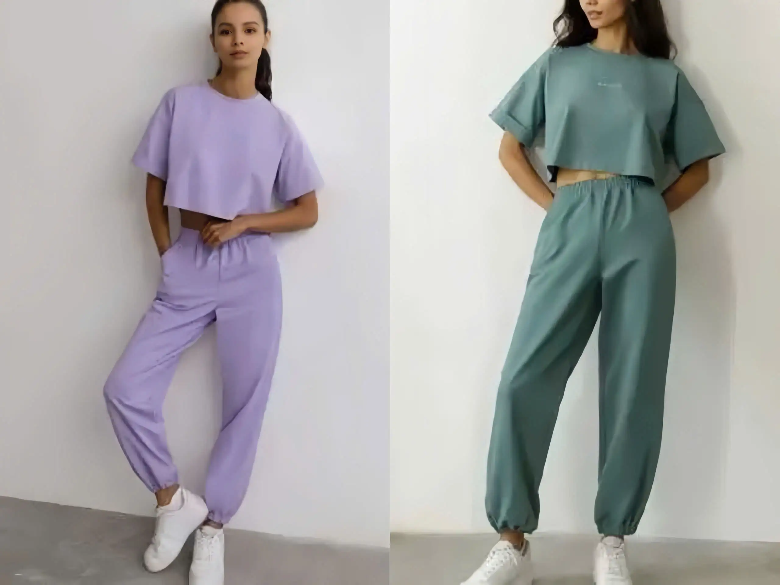 phối đồ đi chơi mùa hè Áo thun cổ tròn và quần jogger