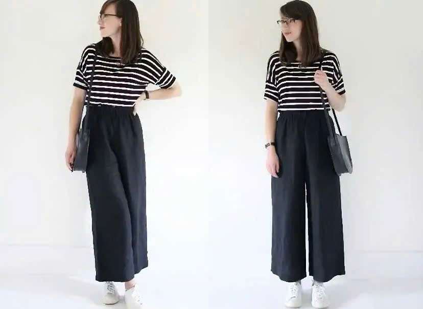 Phối đồ đi chơi mùa hè Áo thun và quần culottes