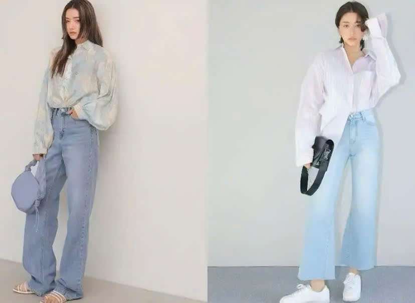 Phối đồ đi chơi mùa hè Áo sơ mi oversize và quần jeans