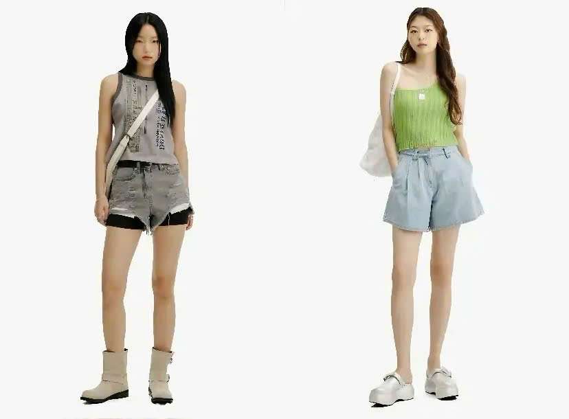 Phối đồ đi chơi mùa hè áo thun crop top và quần short denim