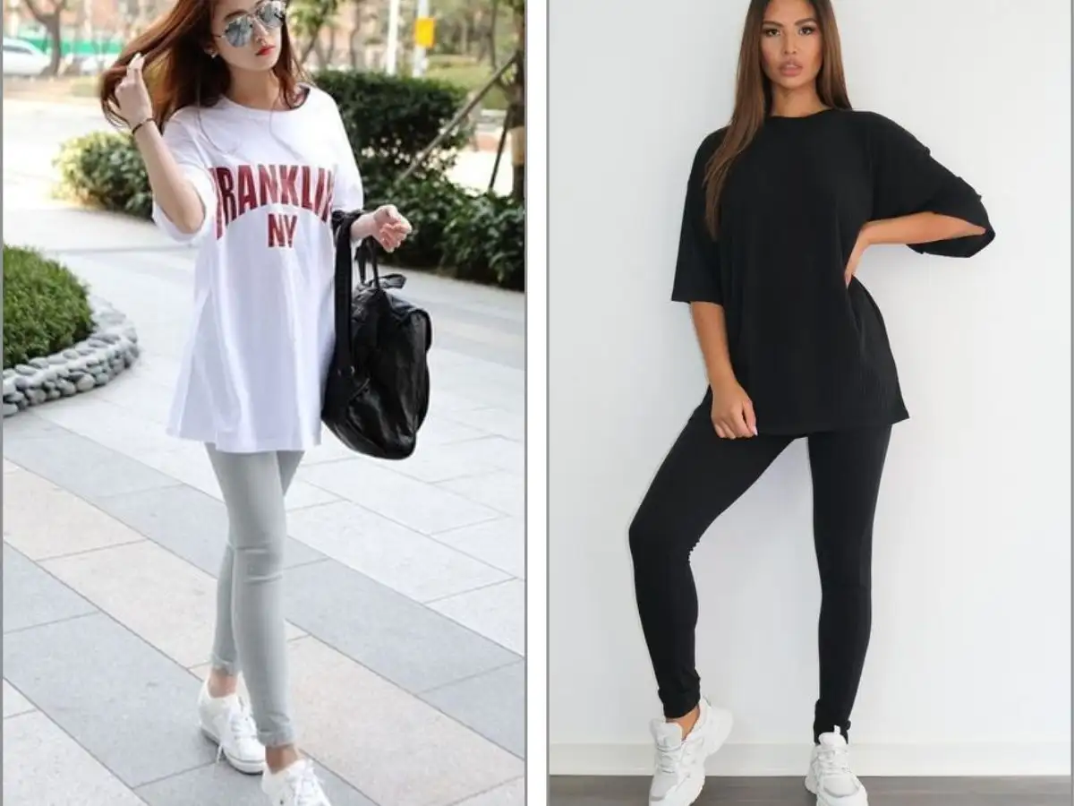 Sự kết hợp của áo thun form rộng và quần Legging 