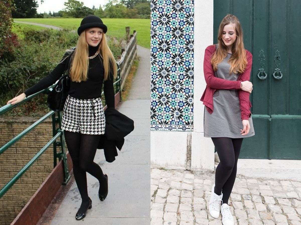 Legging kết hợp với đầm hoặc chân váy 