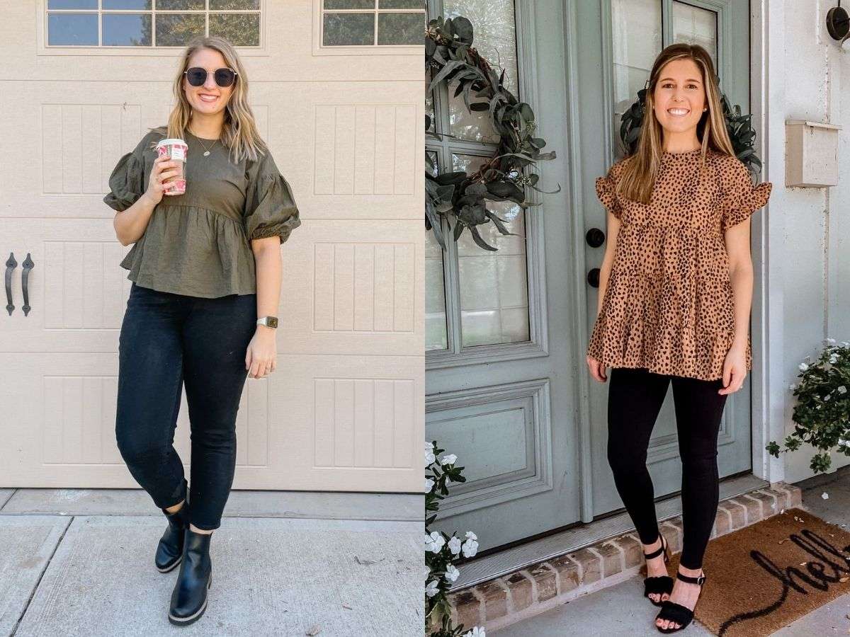 Legging kết hợp áo bèo nhún
