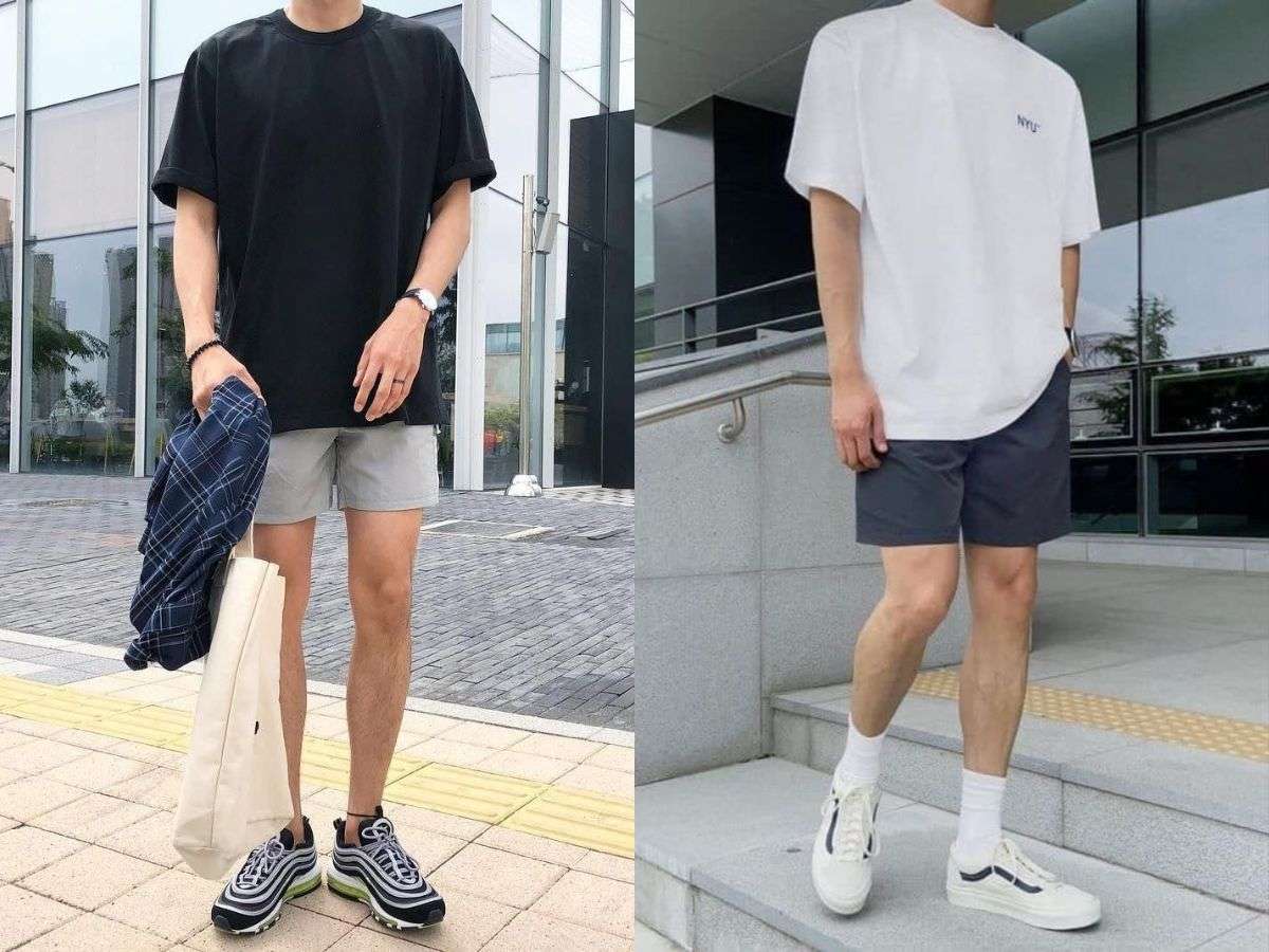 Quần short xám nên mang giày gì?