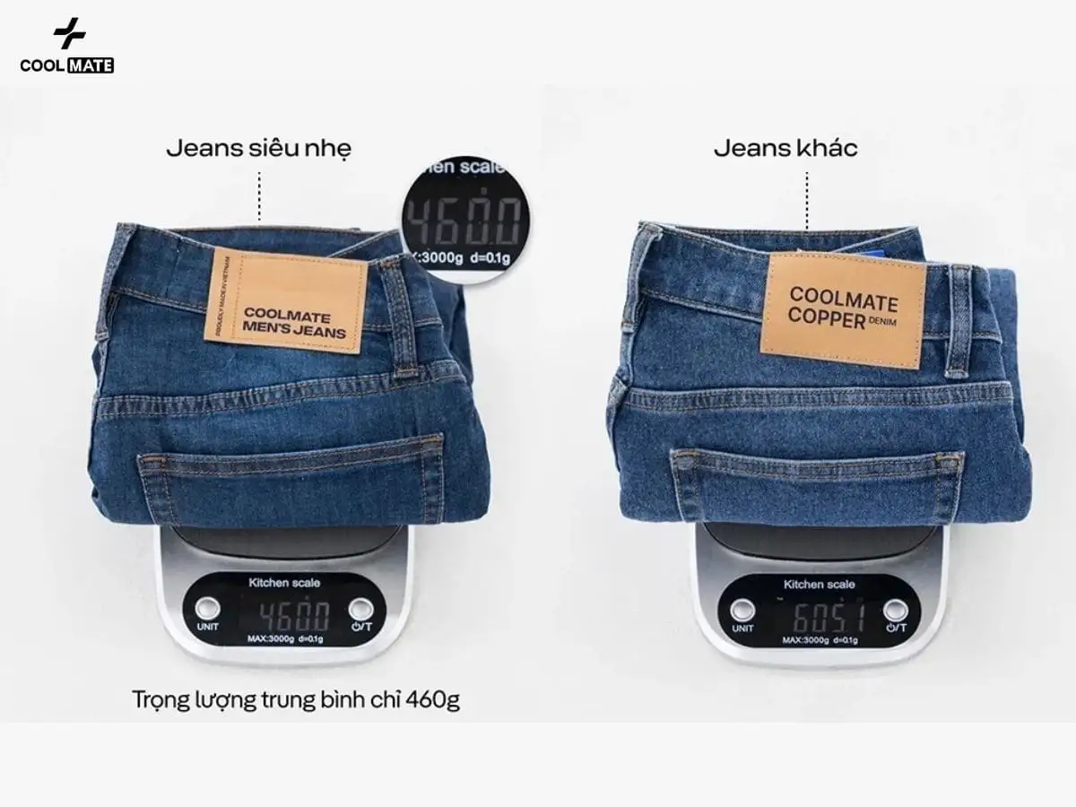 Quần jean siêu nhẹ luôn nhẹ hơn đáng kể so với quần jean truyền thống 
