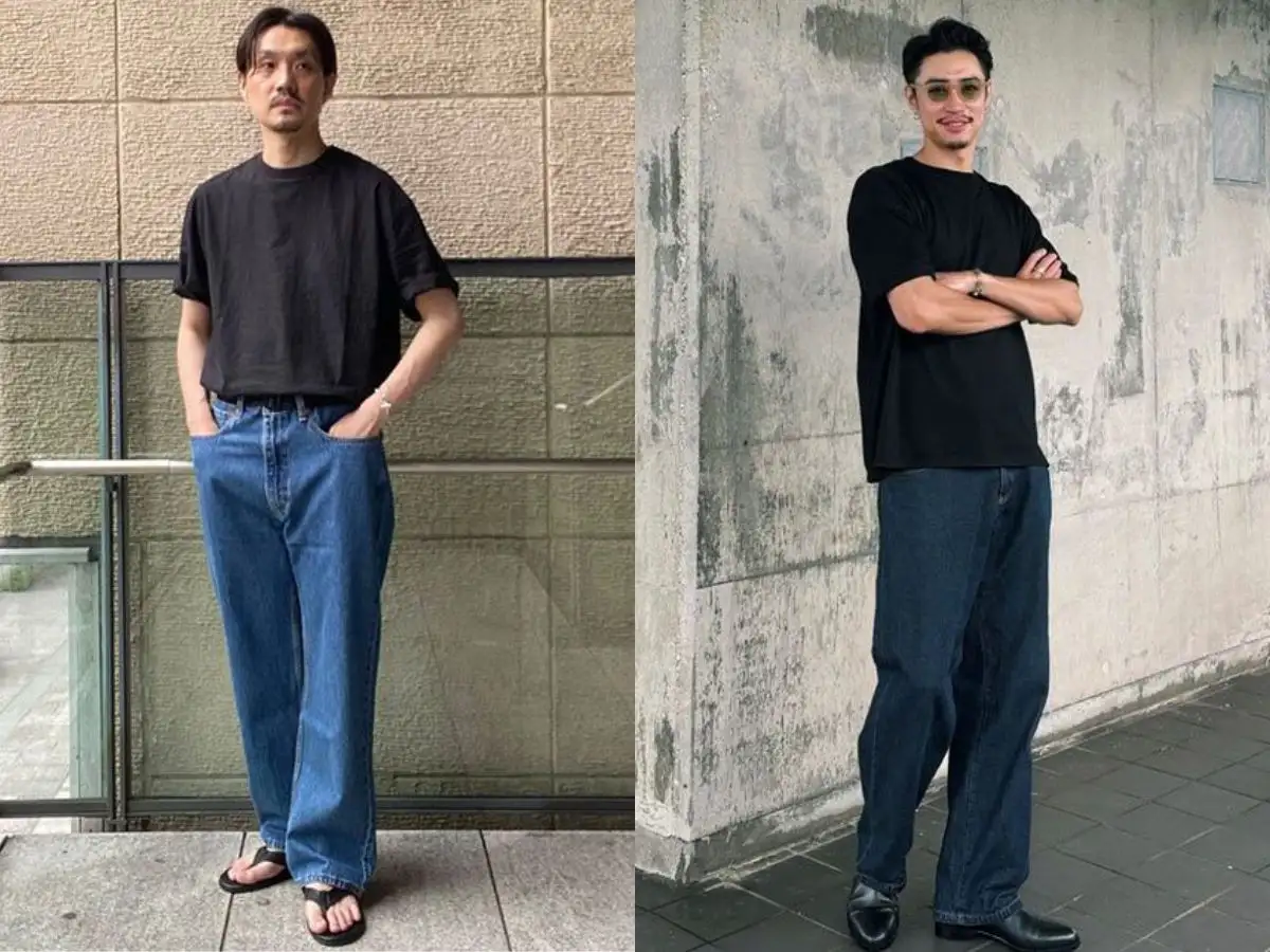 Phối quần jeans và áo thun đơn giản 