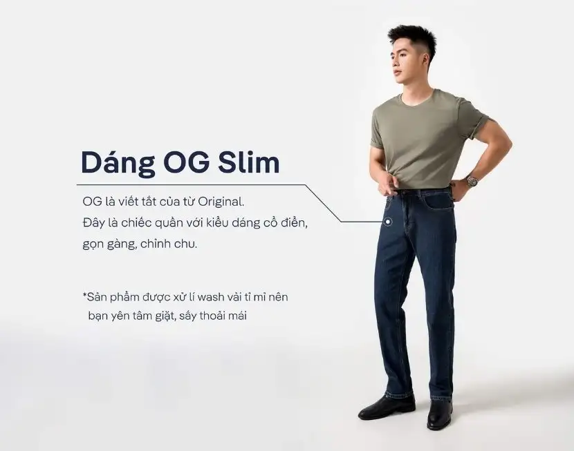Quần jeans Copper Denim OG Slim, thoải mái, bền màu, phong cách cổ điển