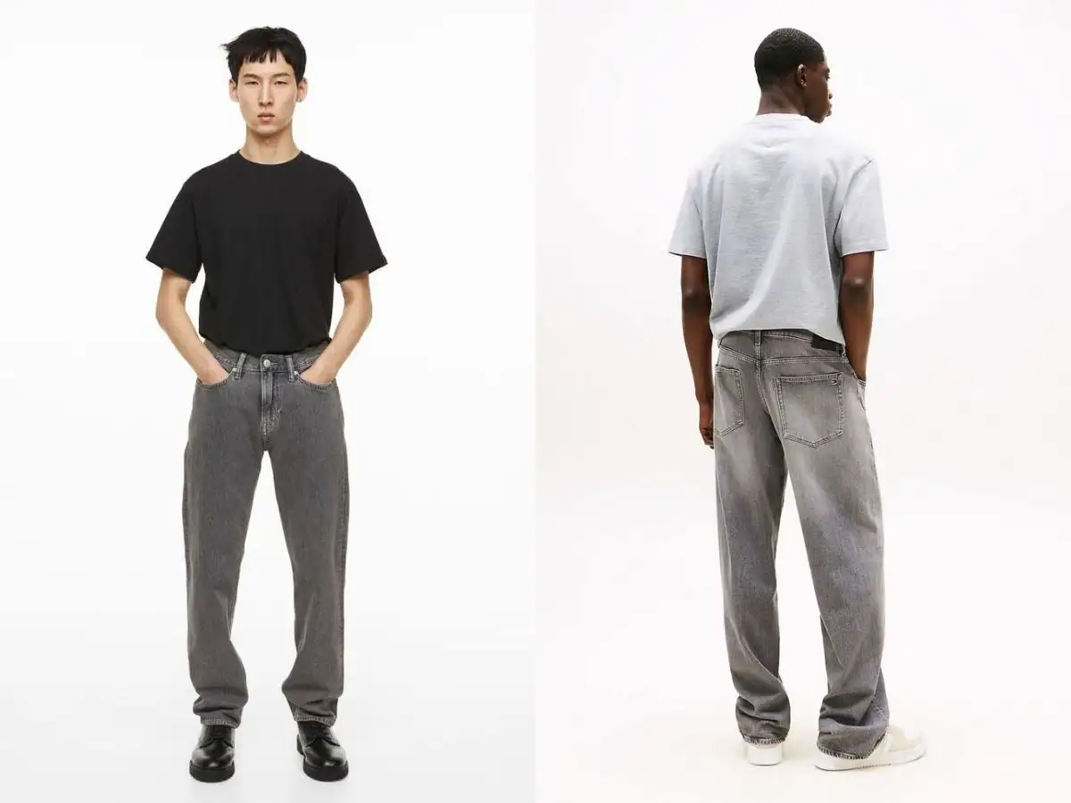 Phối quần jeans xám và áo phông