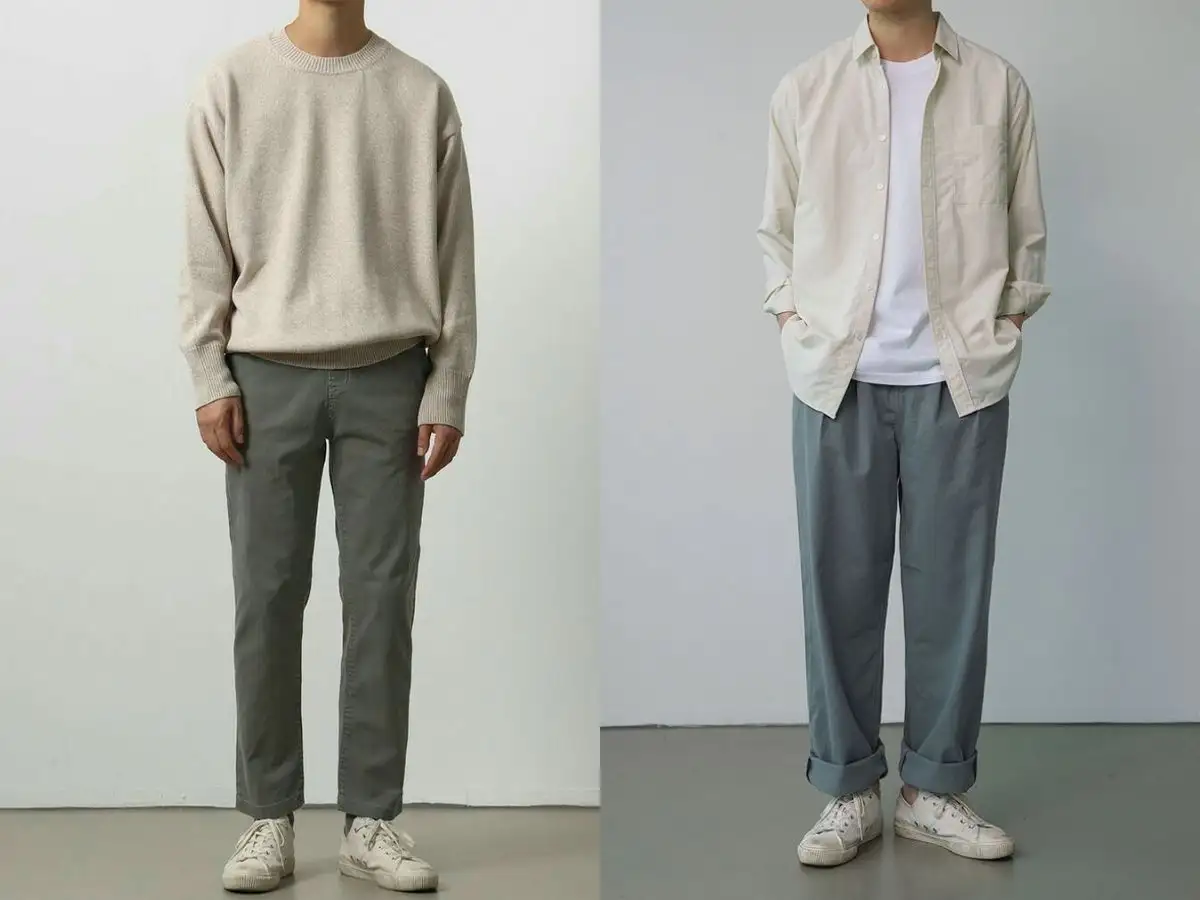 Phối quần xám cùng tone màu pastel