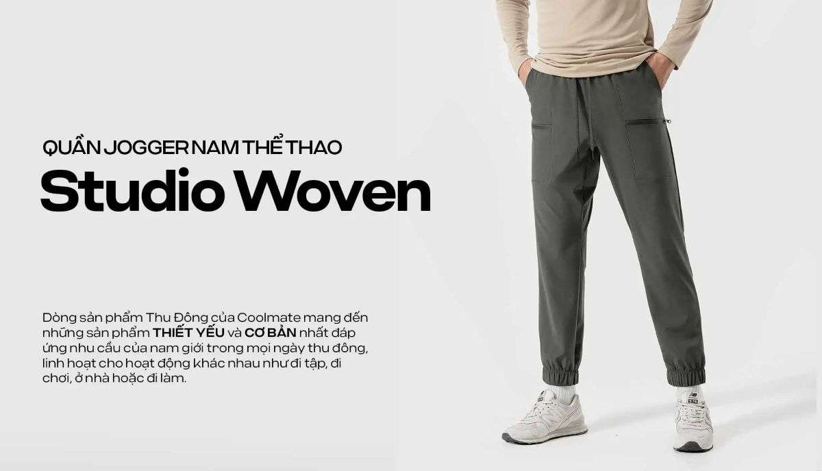 Quần Jogger nam thể thao Studio Woven