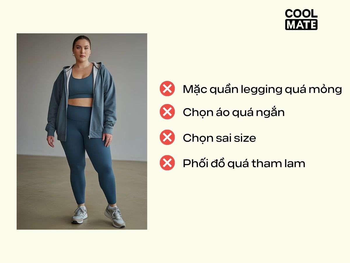 Lưu ý cần tránh khi chọn quần legging cho chị em mũm mĩm