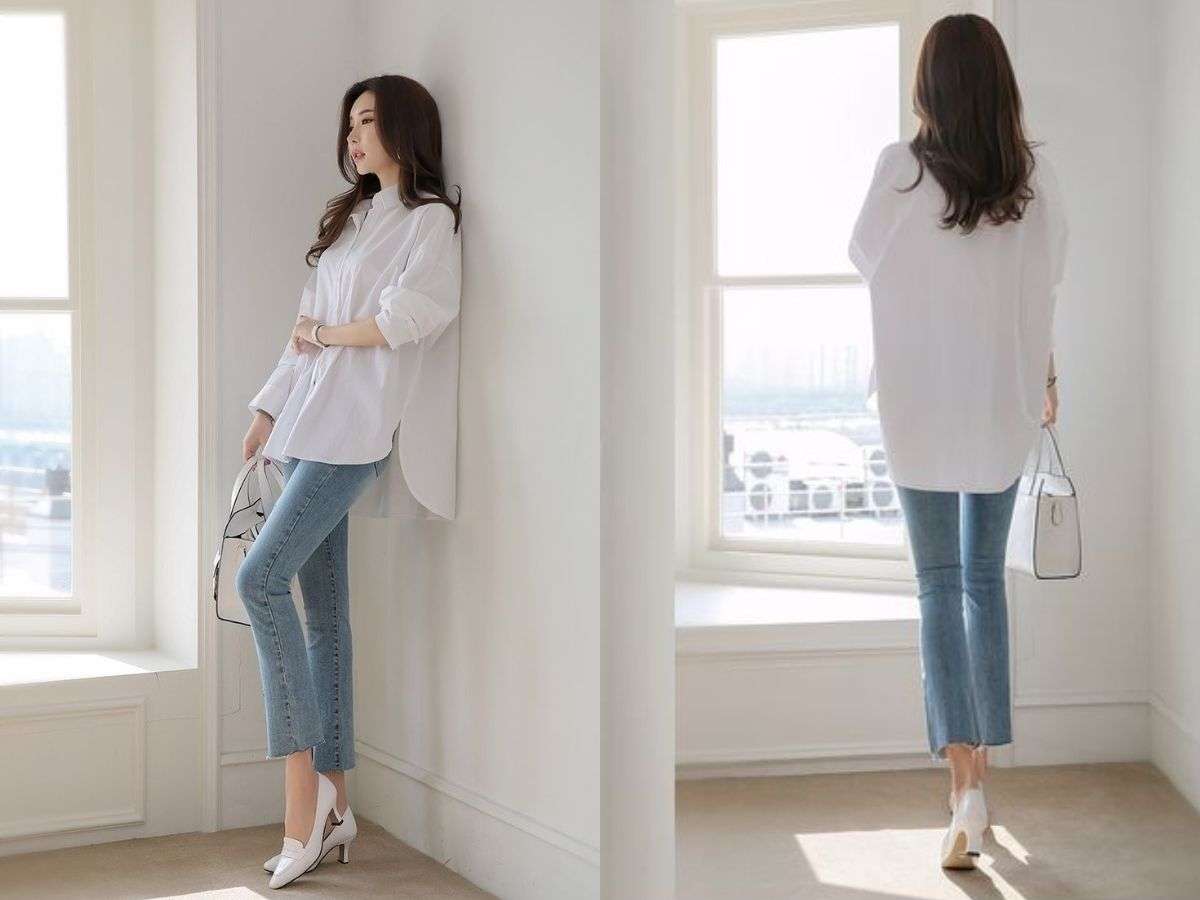Chọn áo sơ mi để phù hợp với legging