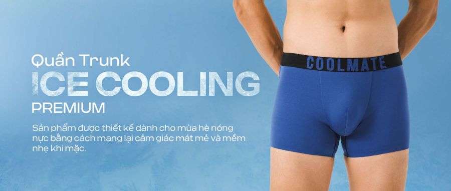Quần Lót Nam Trunk Ice Cooling Premium, mát lạnh, thoải mái